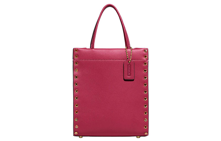 

COACH Кожаная сумка тоут через плечо мини женская розово-красная