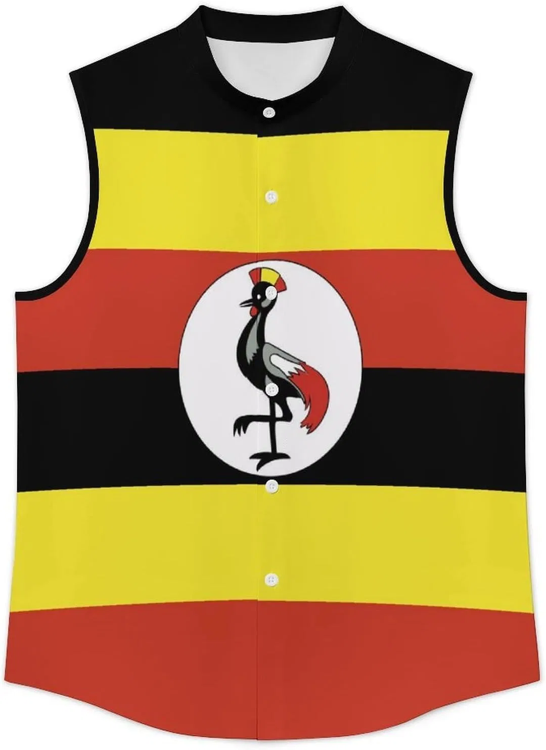 Майка-борцовка с принтом Hawaiian Summer, Uganda Flag, свободного кроя, белый 19 — фото 3