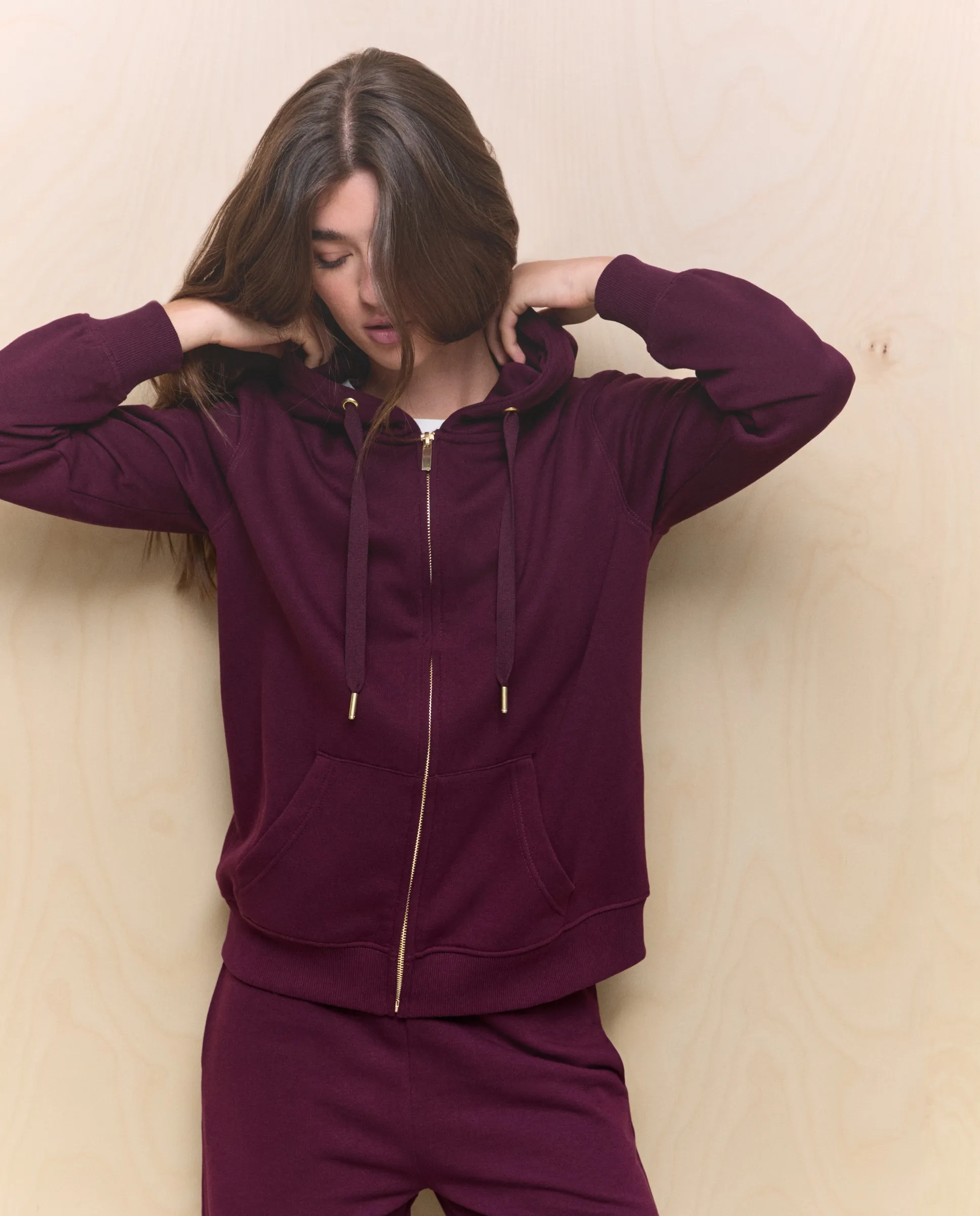 

Женская толстовка на молнии с капюшоном Easy Wear, винный