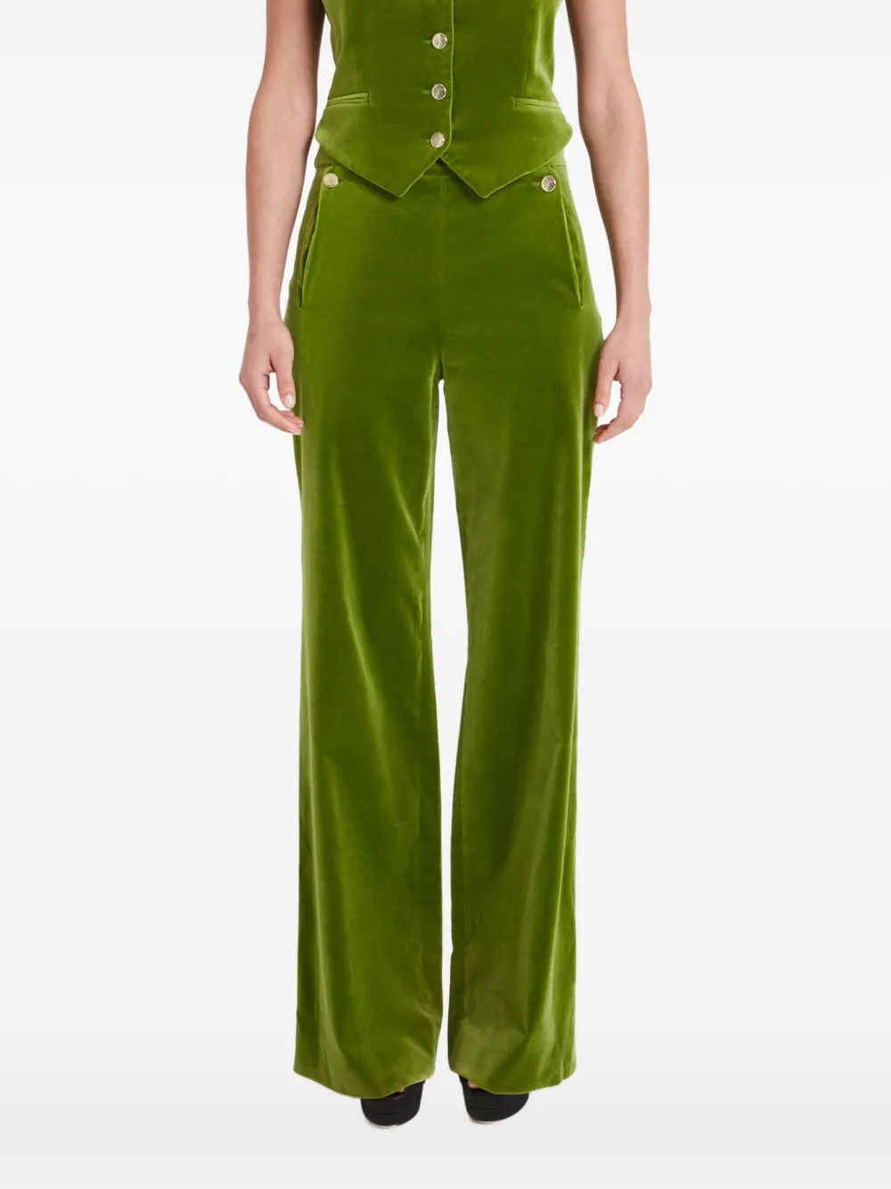 

Бархатные брюки Clove Temperley London, зеленый