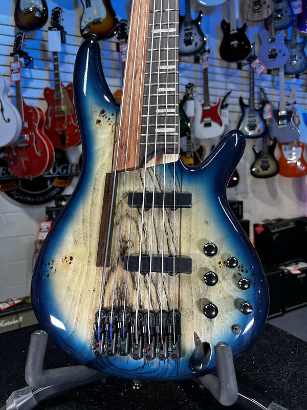 

Басс гитара Ibanez Bass Workshop SRAS7 Ashula 7-string Bass Guitar - Cosmic Blue Starburst Shipping Authorized Dealer! 474 GET PLEK’D!