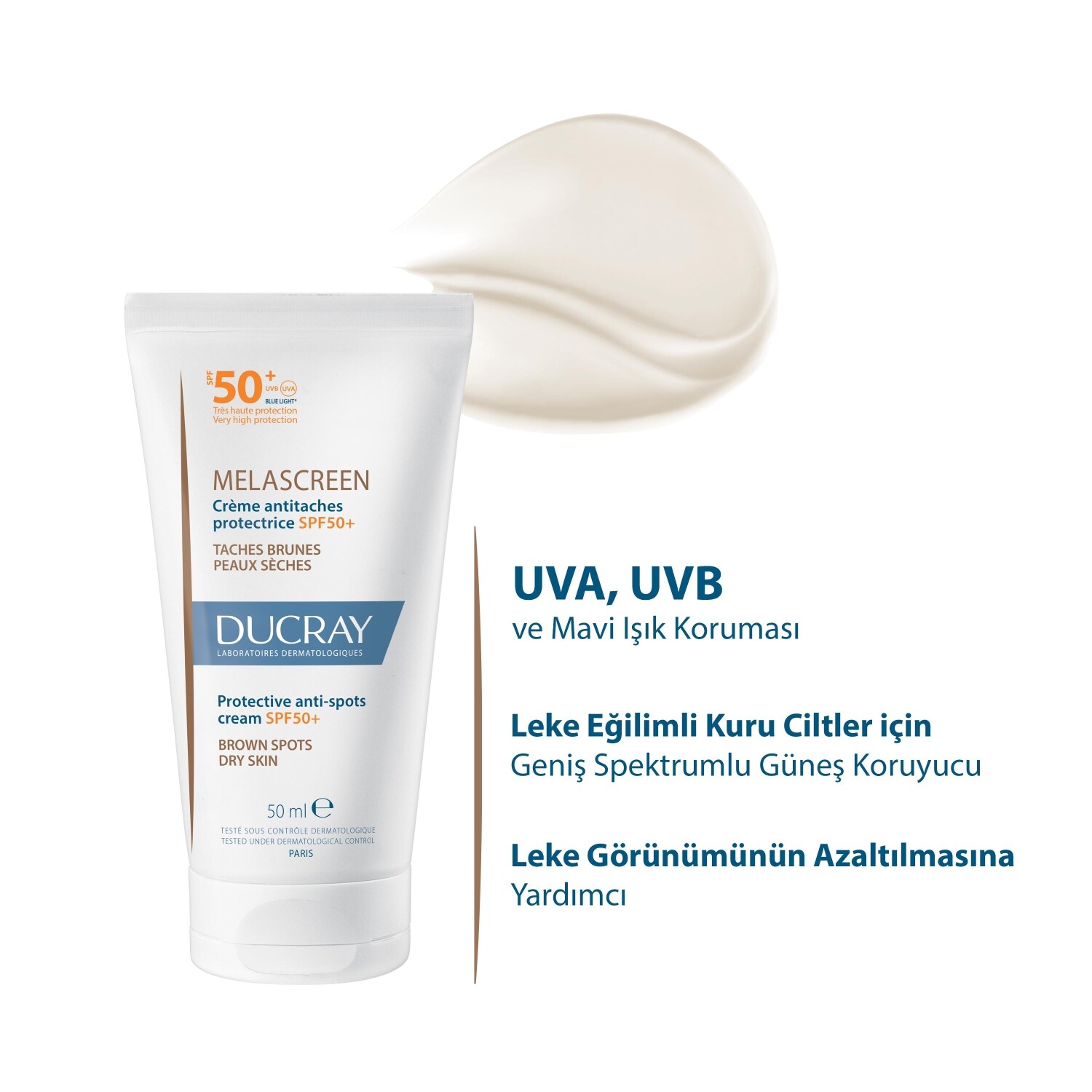 

Ducray Melascreen Защитный крем против пятен SPF50+ 50 мл