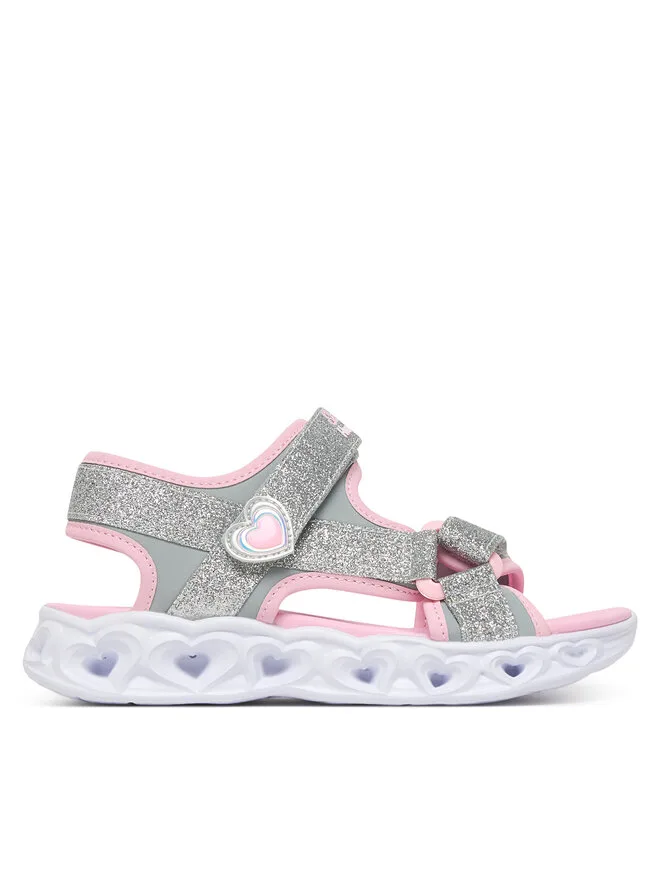 Skechers Сандалии S-Lights: Heart Lights Sandal - Sugar Sparks 303114L/SLPK серебристого цвета