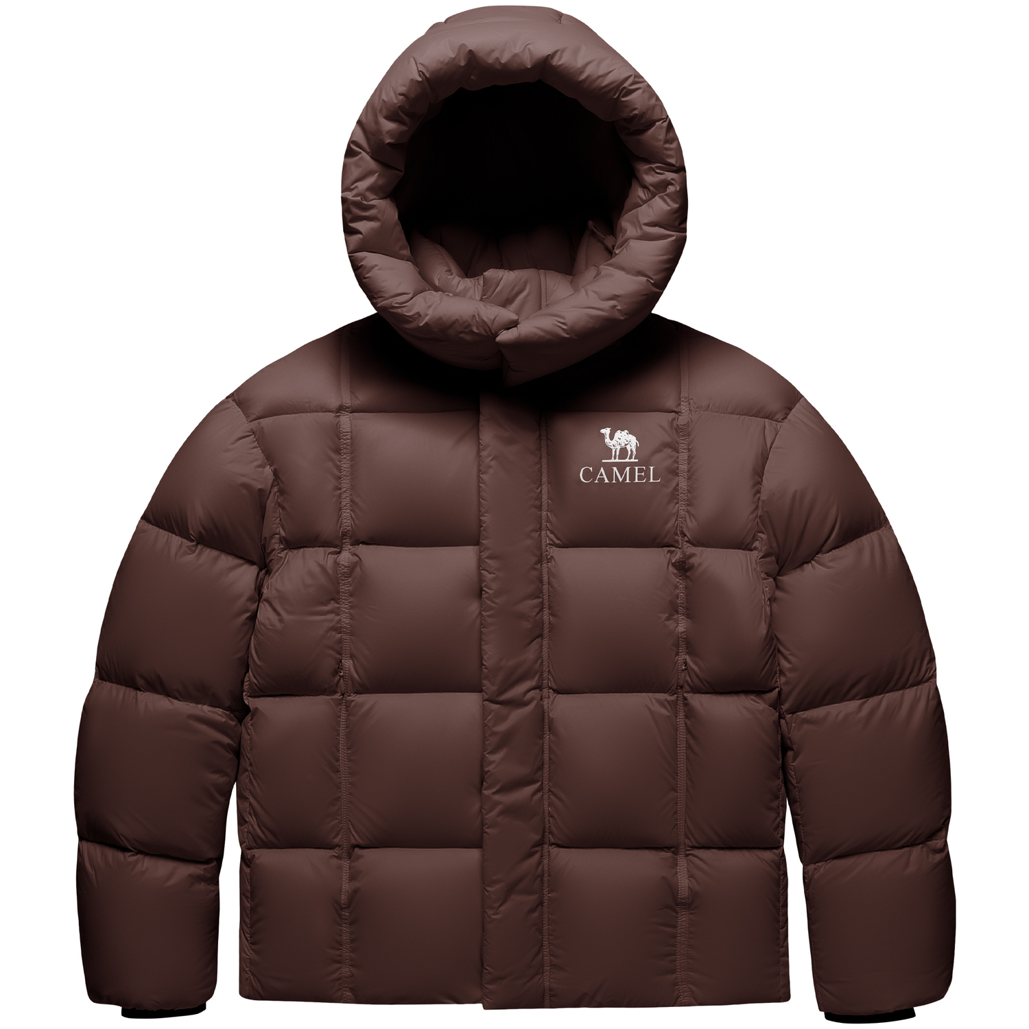 

Пуховик Unisex с отстегивающимся капюшоном утепленный CAMEL, темно-coffee