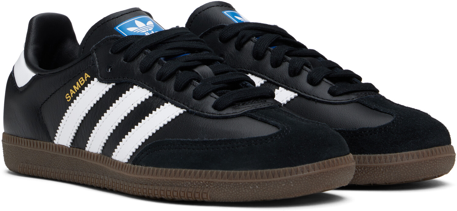 Черные кроссовки Samba OG Adidas Originals, Core black/Cloud white/Clear granite — фото 4