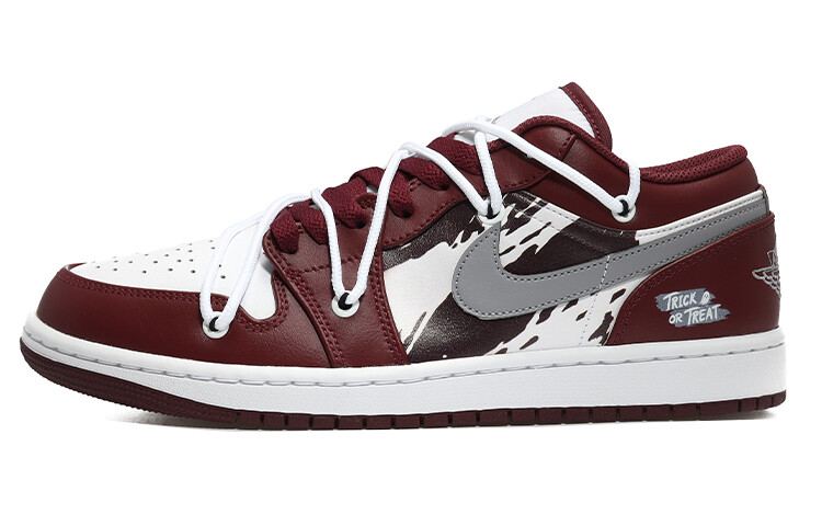 

Кроссовки Air Jordan 1 Vintage Basketball Shoes Men Low-top Dark Team Red/Summit White/Team White/Black, красный