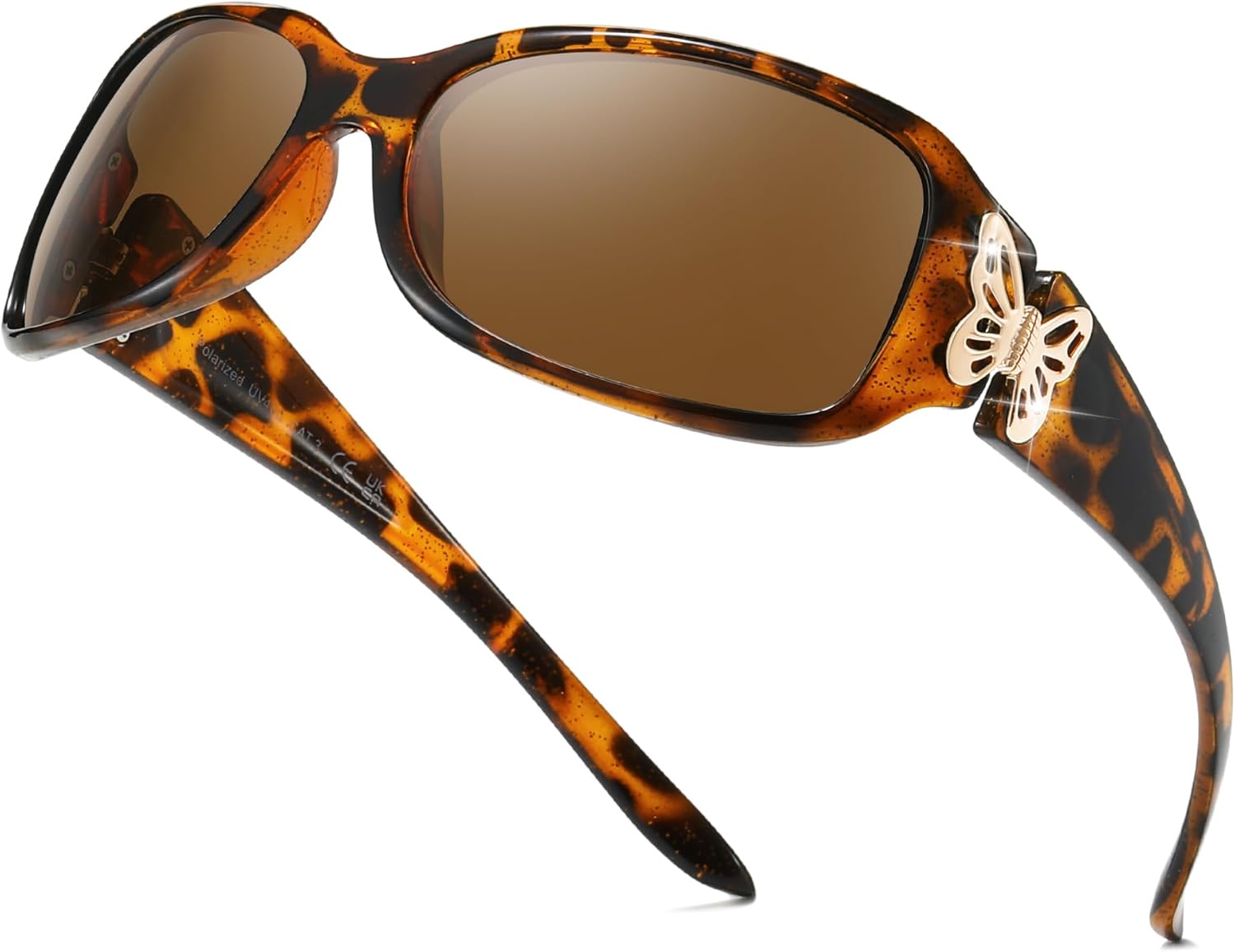 

TJUTR Модные поляризованные солнцезащитные очки для женщин, дизайнерские солнцезащитные очки Jackie-O с обтекаемой формой и защитой от УФ-излучения UV400 TS022, A3 Tortoise/Brown