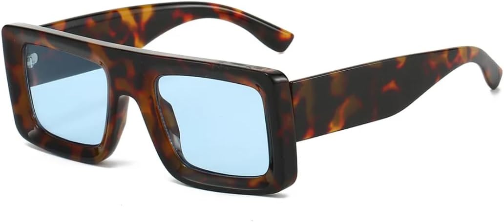 

Солнцезащитные очки с защитой UV400 | Линзы с градиентным покрытием Rivets, маленькая оправа | для женщин и мужчин, для занятий спортом на открытом воздухе и вождения DSVIGF, Leopard Blue