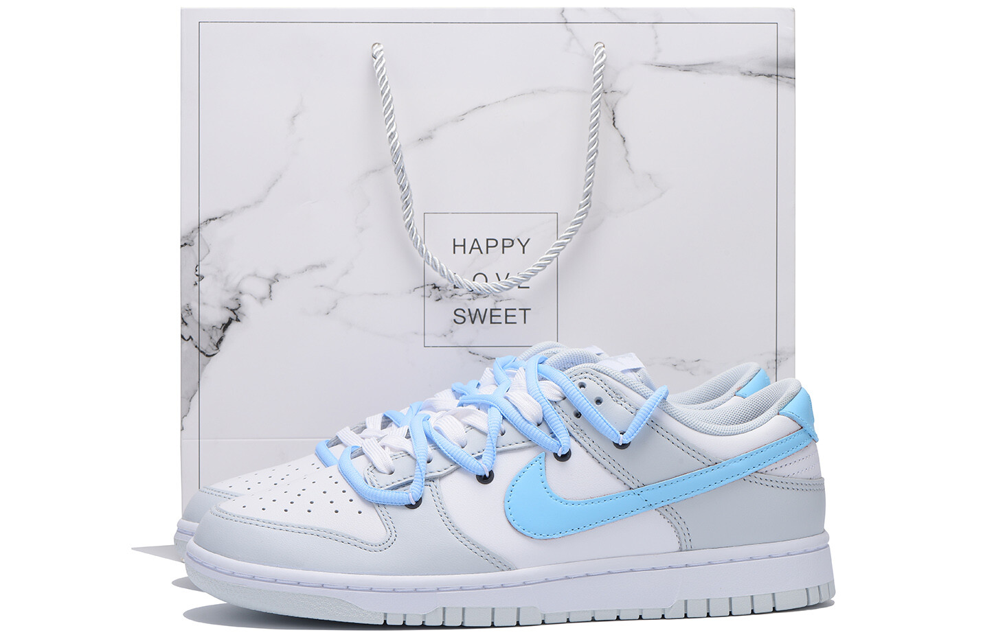 

Кроссовки Nike Dunk Skateboarding Shoes Unisex Low-top White, светло-серый
