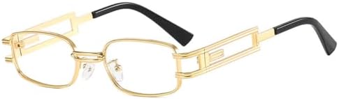 

Женские прямоугольные металлические солнцезащитные очки 2027 года в стиле стимпанк, мужские ретро-очки в стиле панк, очки с защитой от УФ-излучения UV400 для вождения MTZJH, C9gold-clear