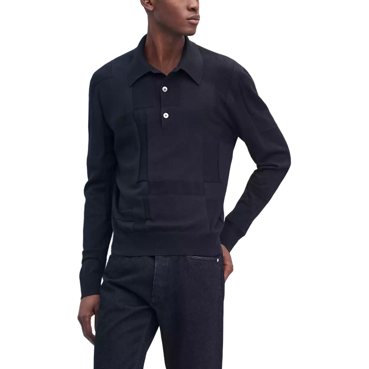 

HERMES Кашемировый свитер мужской marine blue