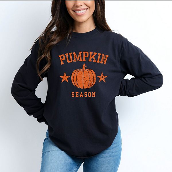 

Футболка с длинным рукавом Pumpkin season star distressed Simply Sage Market, Black