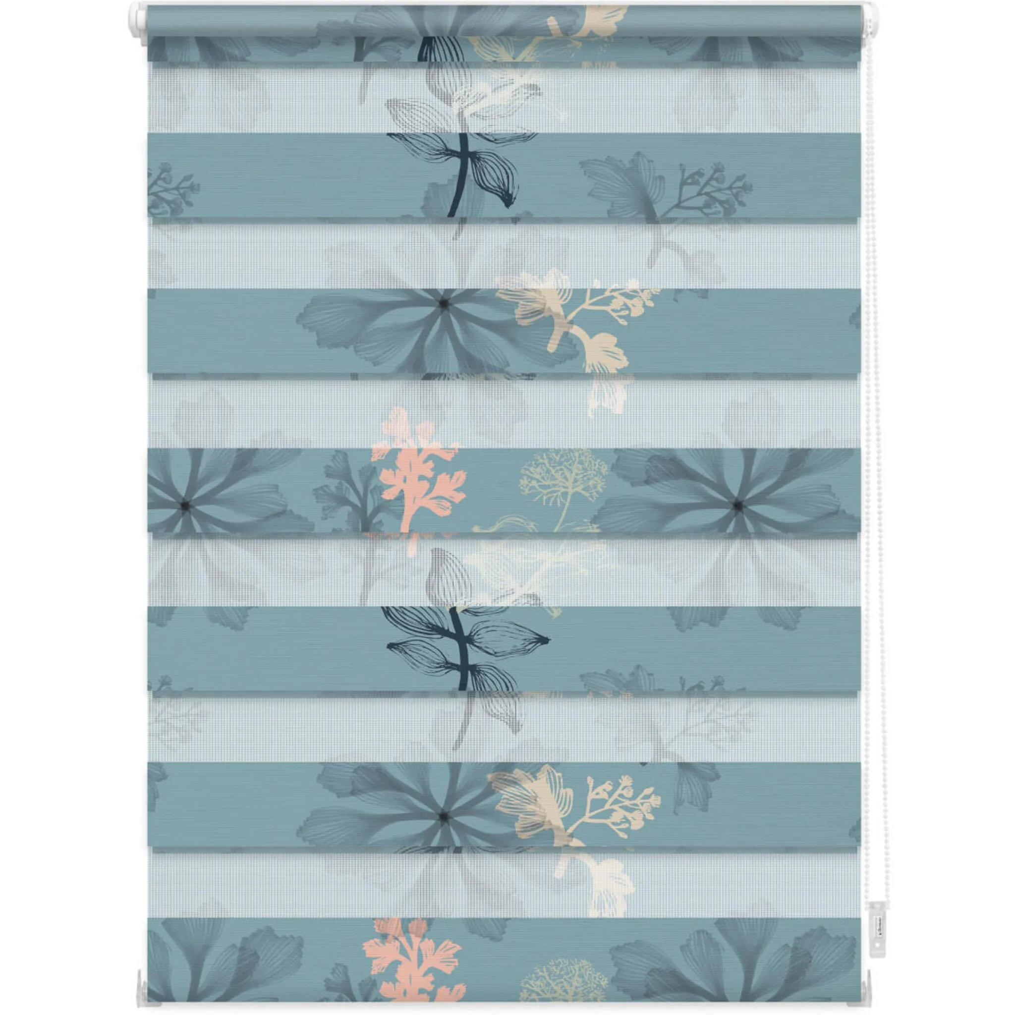 

[T] LICHTBLICK ORIGINAL двойная рулонная штора "Duo Roller Blind Klemmfix, без сверления, непрозрачная, Aqua Floral - Blue", полупрозрачная, свободно висит, затемнение, энергосбережение, базовая, монохромная, тканая, затемняемая, разные размеры,...