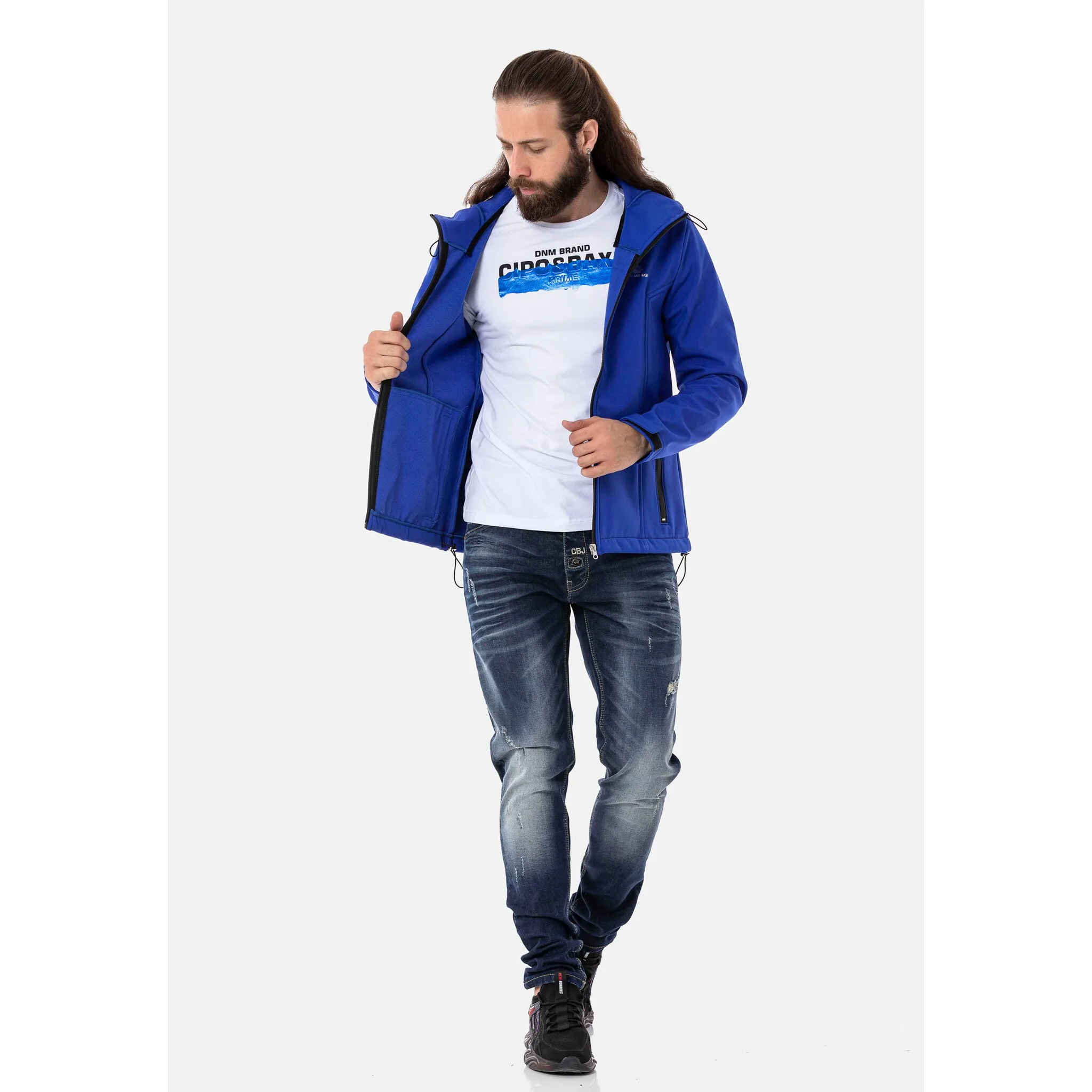 

Куртка Cipo & Baxx для активного отдыха в спортивном стиле, синий