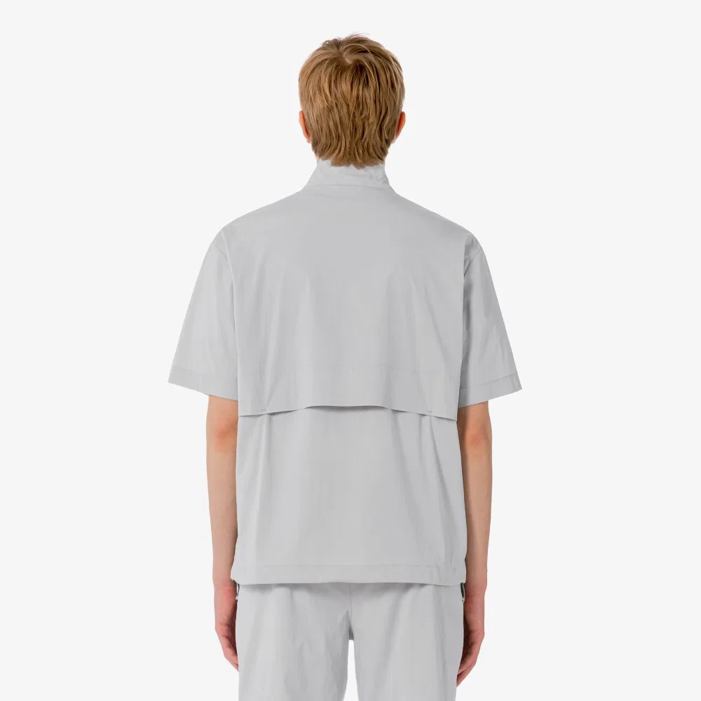 Мужской эластичный тканый анорак светло-серый от Lacoste — фото 3