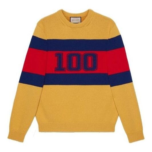 

Свитер 100 wool sweater 'yellow red blue' Gucci, желтый