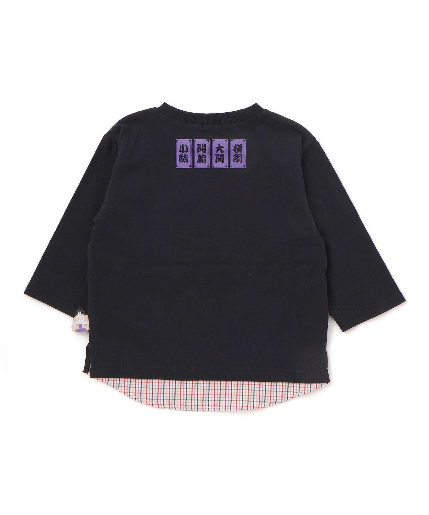 Футболка из трикотажа в клетку с рукавами 3/4 (80–130 см) SLAP SLIP, Black — фото 4
