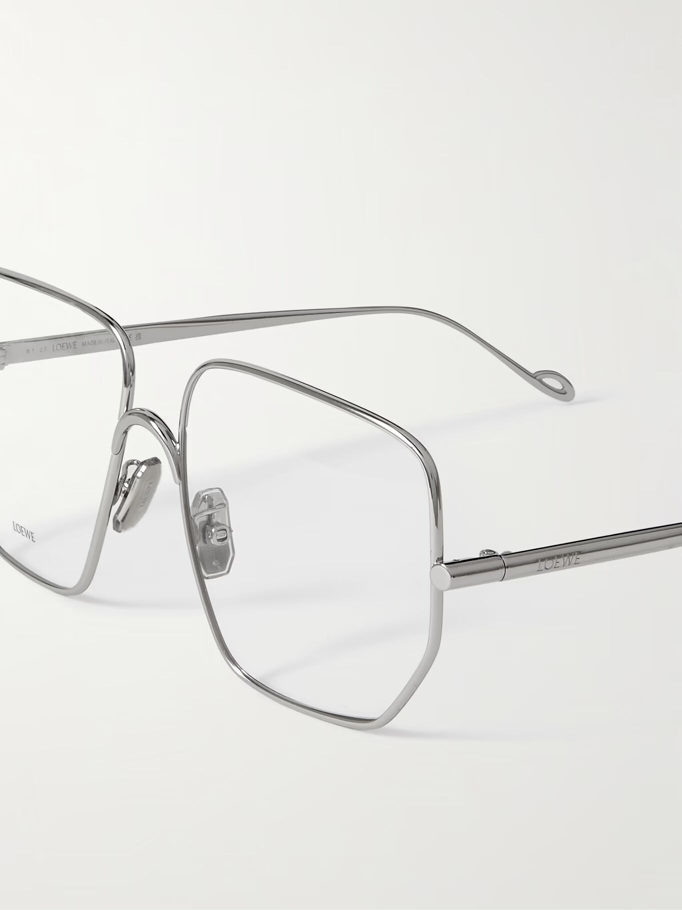 

Оптические очки в квадратной оправе серебристого тона LOEWE EYEWEAR, серебряный