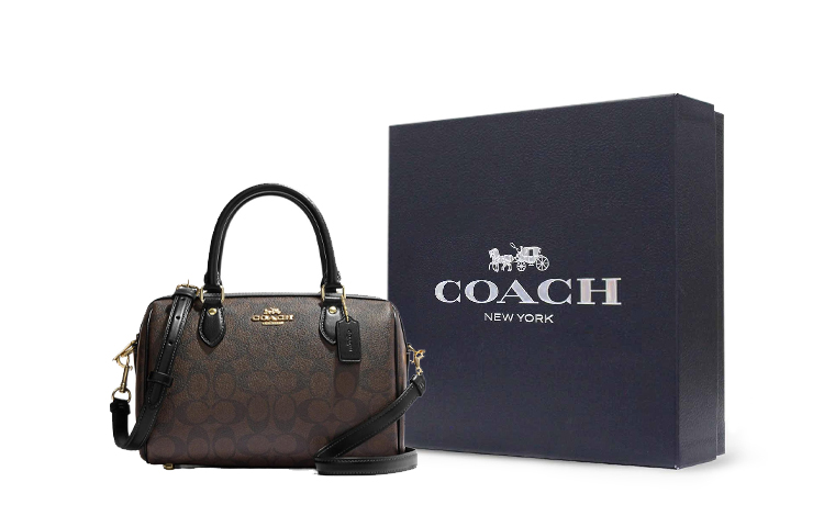 

COACH Сумка-бостон из холста с кожаными вставками