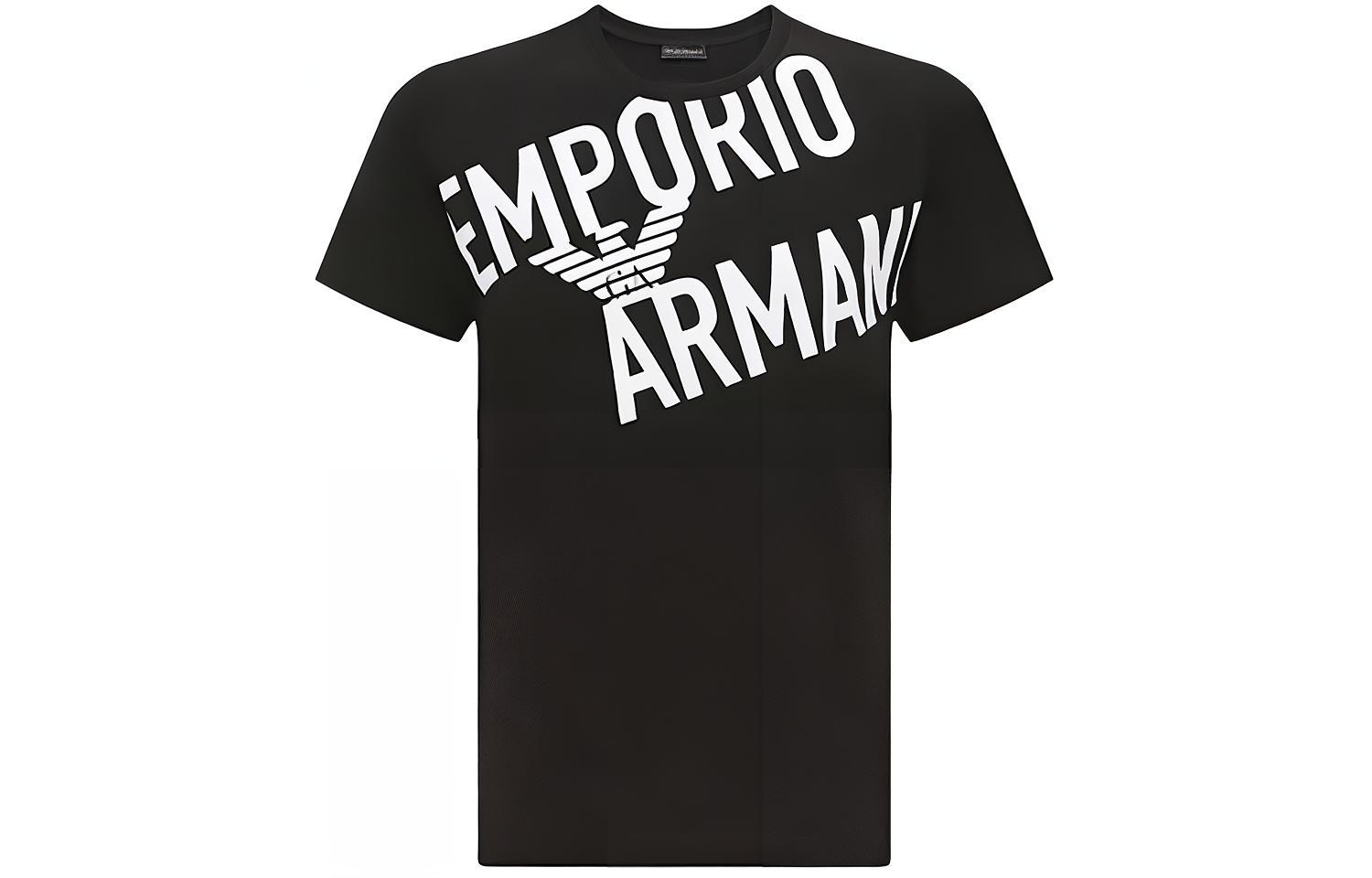 

EMPORIO ARMANI Футболка мужская черная SS23 Regular, Черный, EMPORIO ARMANI Футболка мужская черная SS23 Regular