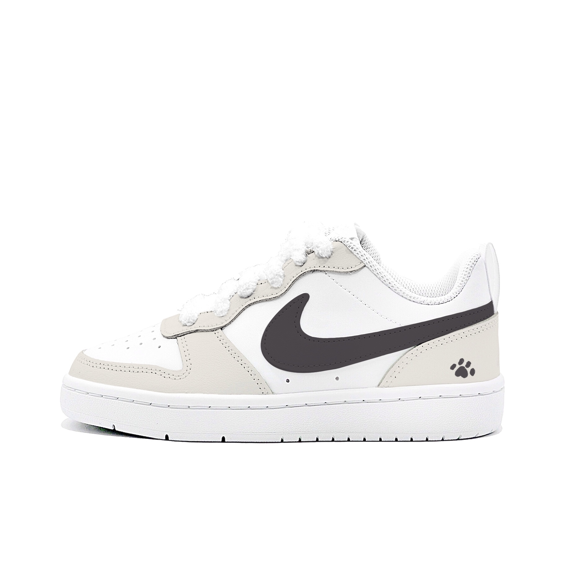 

Nike Court Borough Puppy Pawprints, Gabay Manufacturing низкие детские скейтбординг кроссовки White Gray Kids'