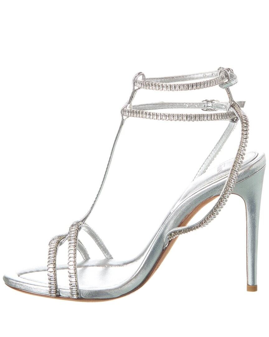 

Кожаные сандалии Alexandre Birman Martina Crystal 100, серебро
