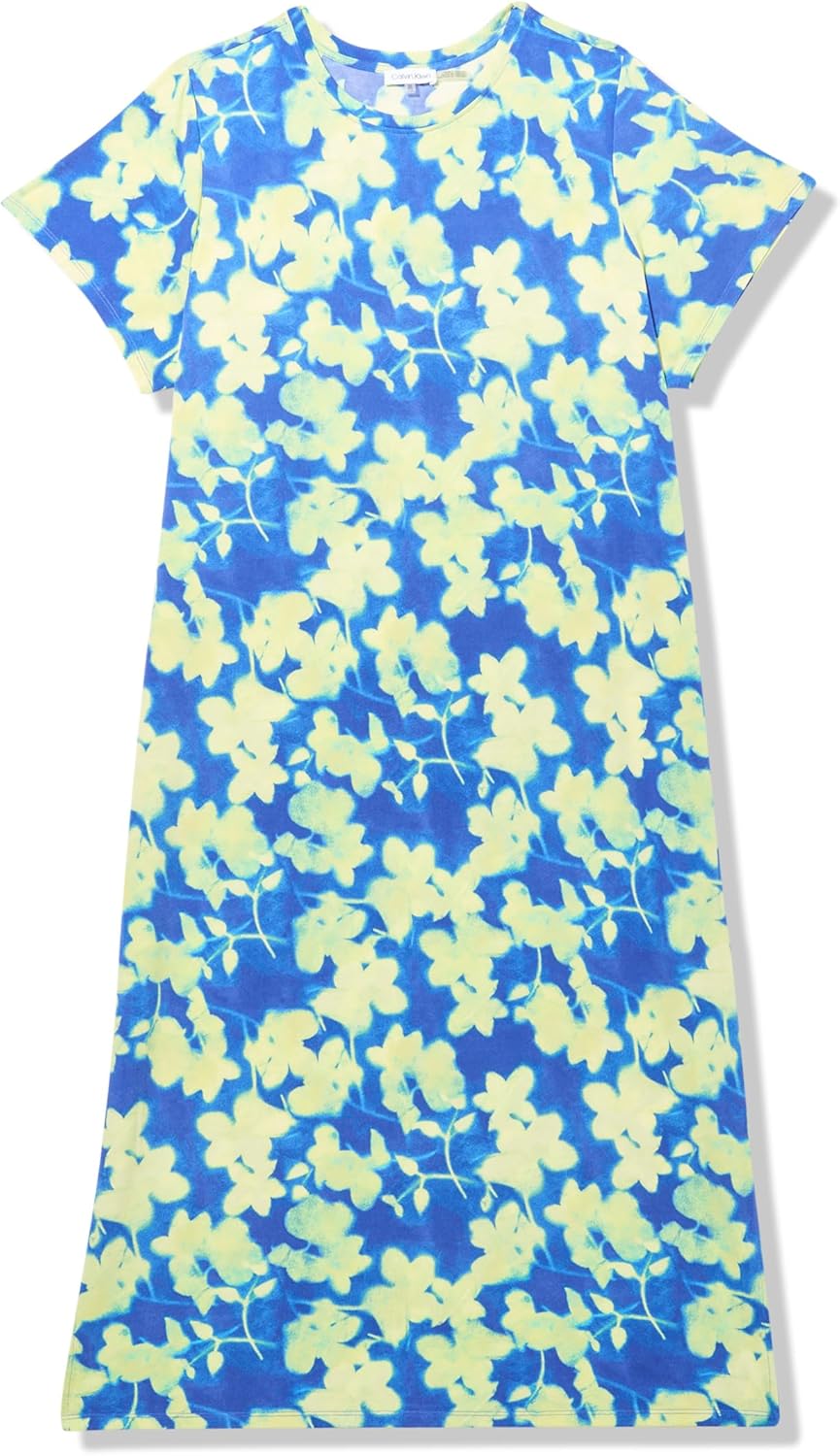 

Женское трикотажное платье с круглым вырезом Calvin Klein, Dazzling Blue Multi