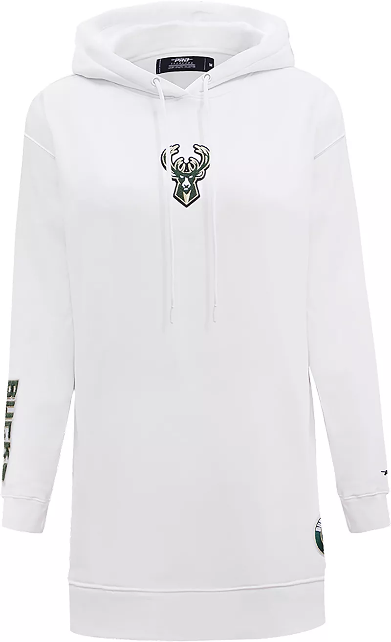 

Женское белое платье с капюшоном Pro Standard Milwaukee Bucks