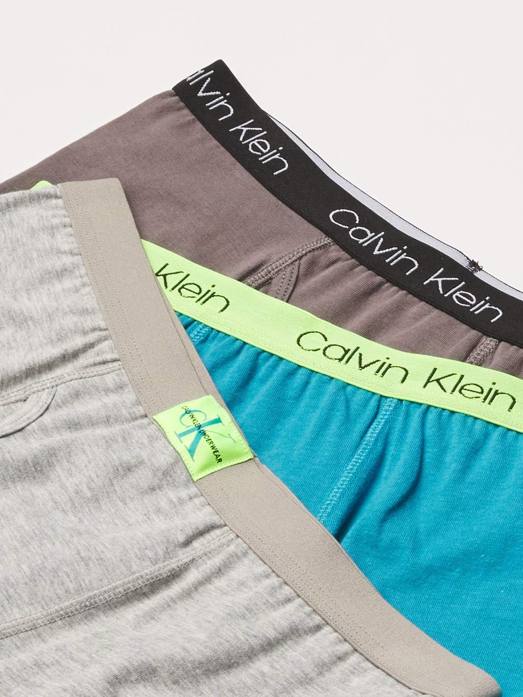 Нижнее белье для мальчиков Calvin Klein, хлопковые трусы-боксеры, 6 пар, Castlerock Grey/Moon Blue/Black Iris/Camo/Heather Grey/Black — фото 3