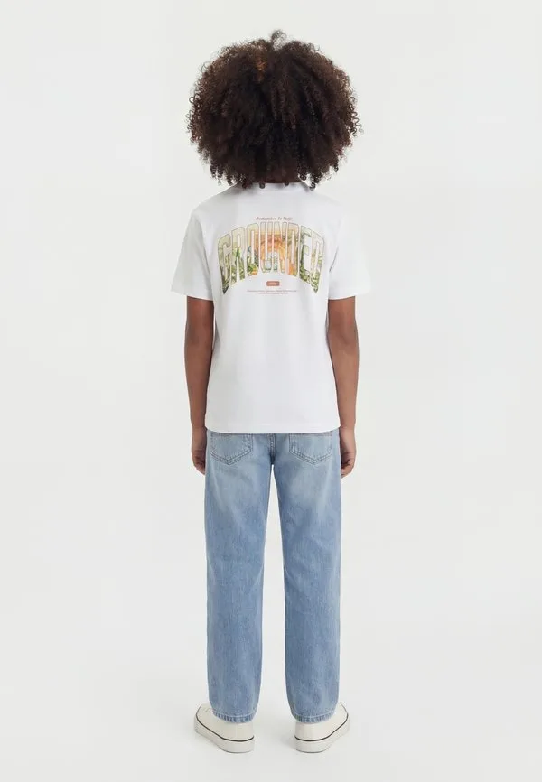 Футболка с принтом шрифта jorcollage Jack & Jones Junior, Bright White — фото 2