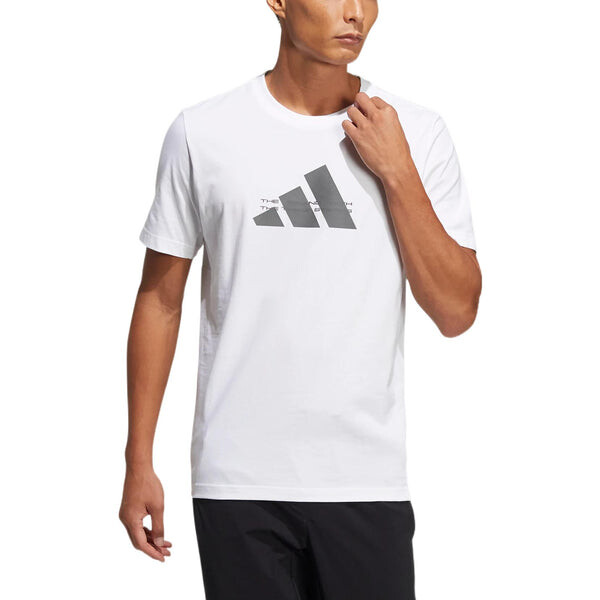 Футболка adidas Alphabet Large Logo Printing Round Neck Short Sleeve White, мультиколор — фото 2