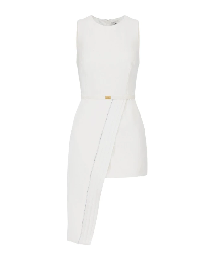 

Платье из крепа с деталями в стиле смокинга Elisabetta Franchi, белый