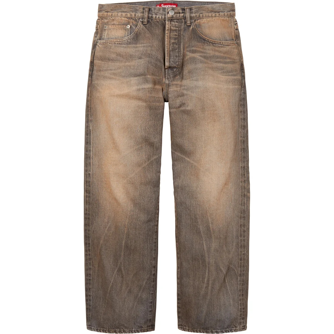 Потертые джинсы свободного кроя с кромкой Selvedge Supreme, серый/серый