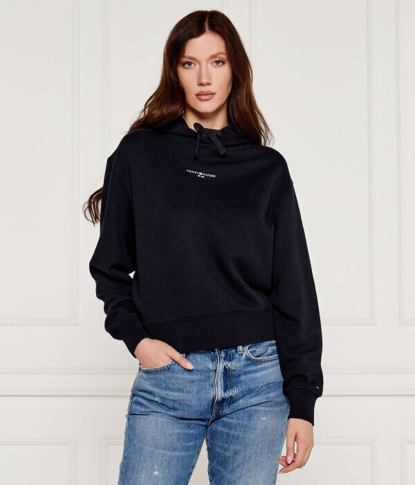 

Толстовка женская Tommy Hilfiger короткая с капюшоном, синий