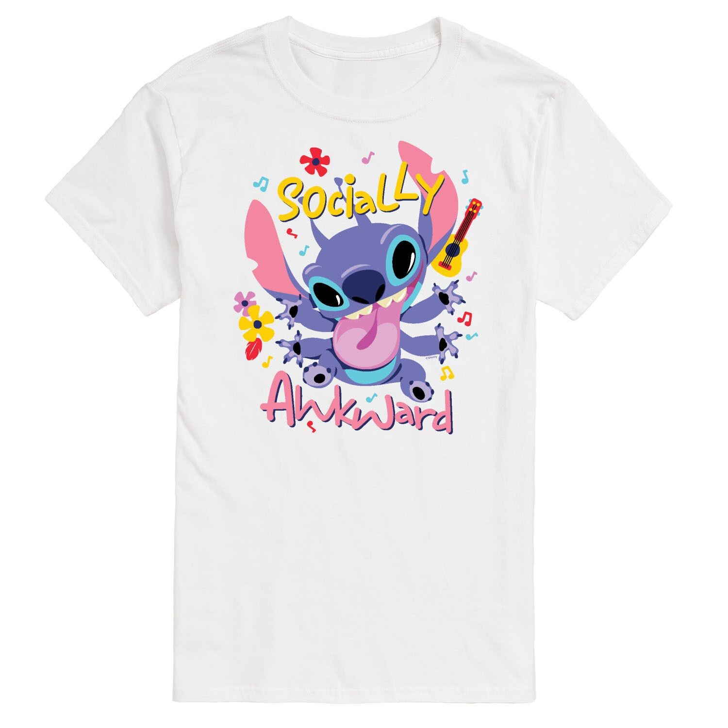 

Футболка 's Lilo & Stitch Big & Tall с неуклюжим графическим рисунком Disney, белый