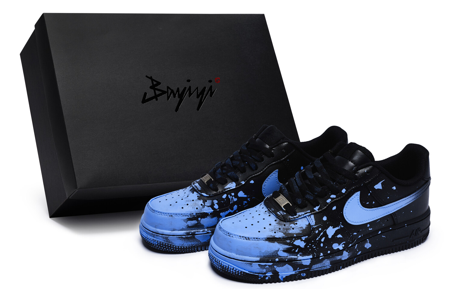 

Кроссовки для скейтбординга Air Force 1 женские, низкие, черный/синий Nike