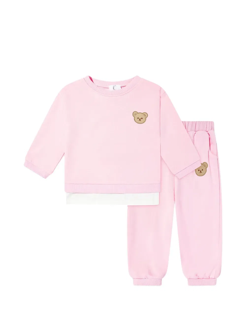 Спортивный костюм с аппликацией в виде медведя Cozy Crew Club, розовый
