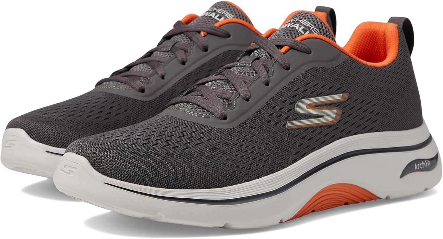 Мужские кроссовки Skechers Go Walk Arch Fit 2.0, оранжевый/угольный — фото 2