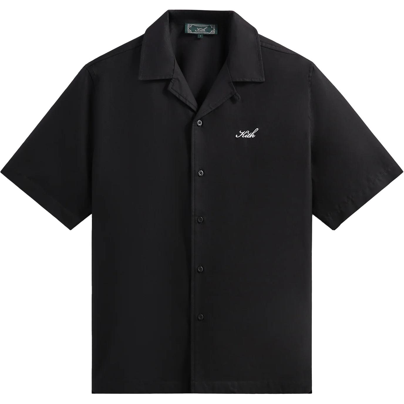 

Шелковая хлопковая рубашка Thompson с воротником camp KITH, черный