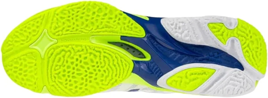 Волейбольные кроссовки Mizuno Wave Lightning Elite, бело-желто-голубые, верх из синтетических материалов — фото 2