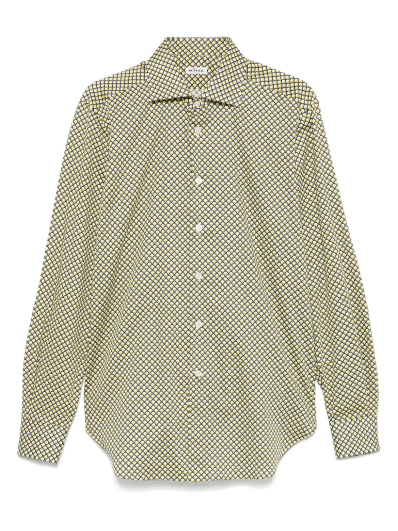 

Рубашка с геометричным узором Kiton, синий