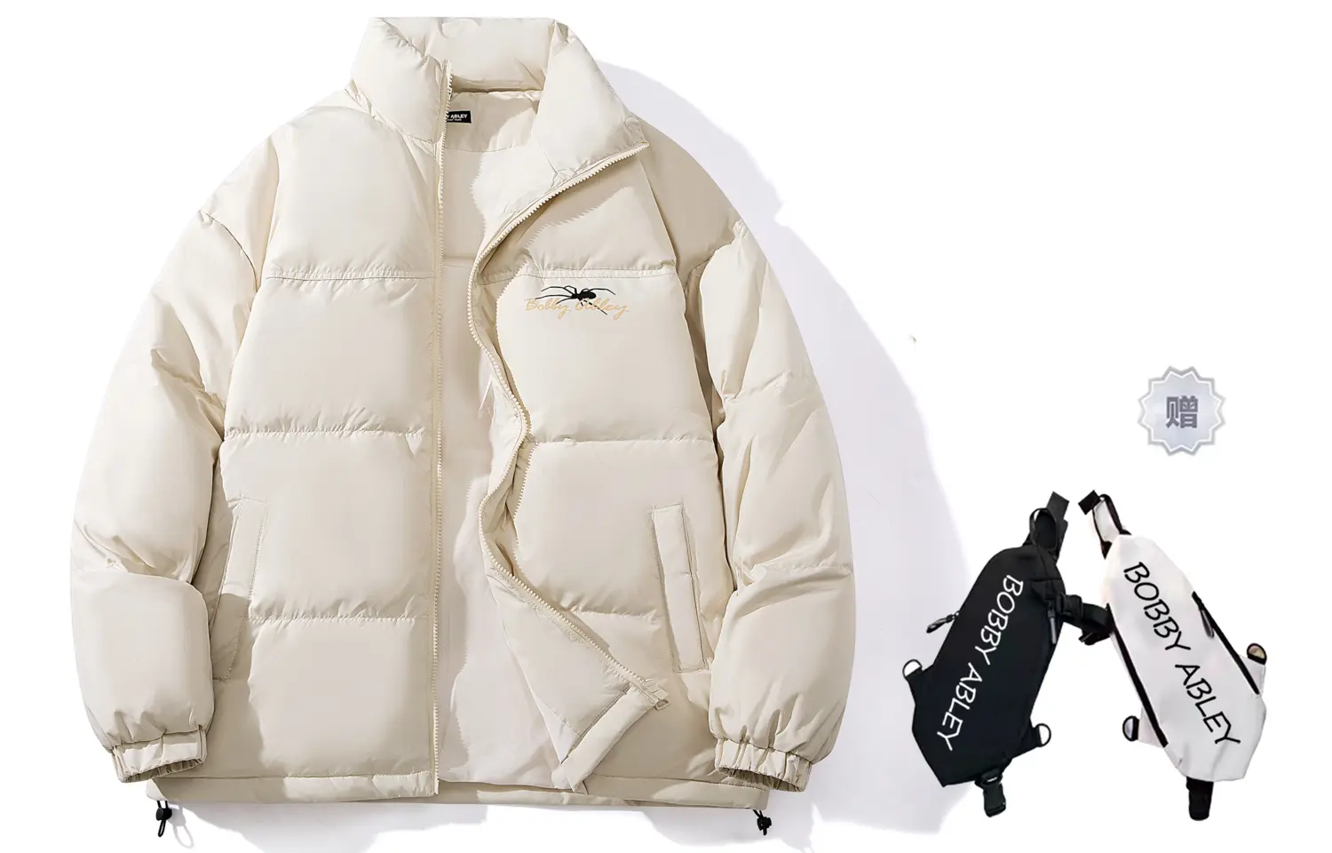 

BOBBY ABLEY Унисекс пуховик, Apricot (Comes with Brand Crossbody Bag)