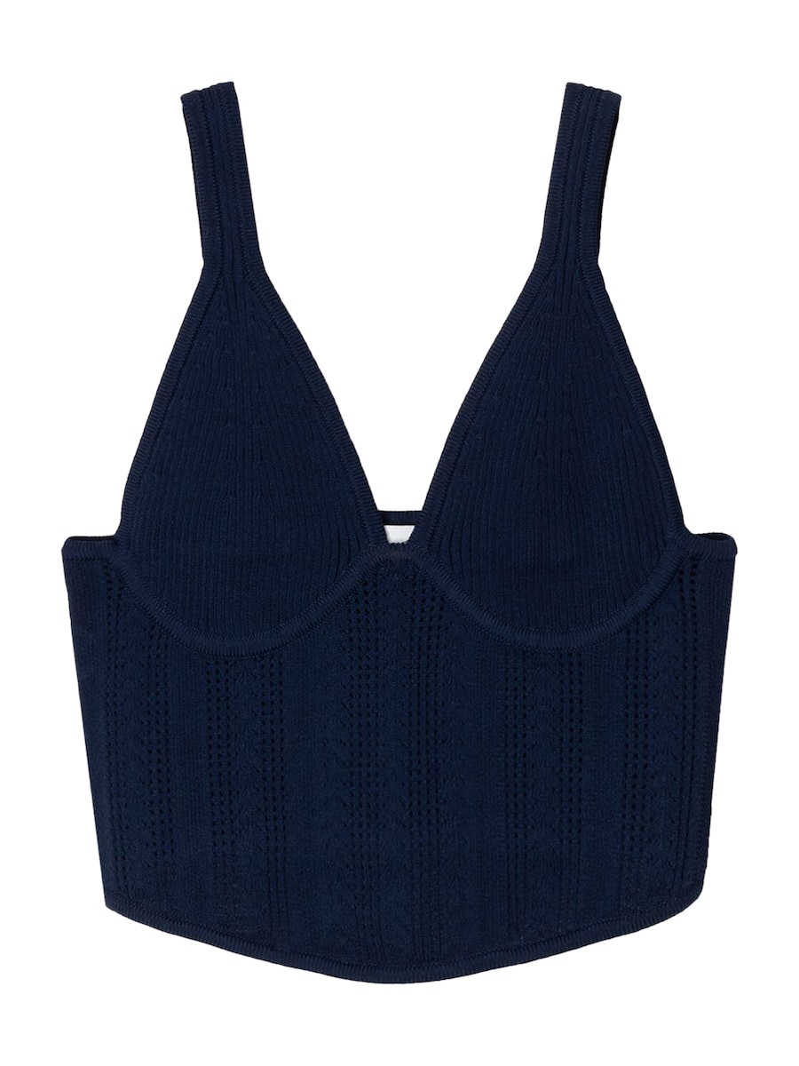 

Вязаный топ Bershka, темно-синий