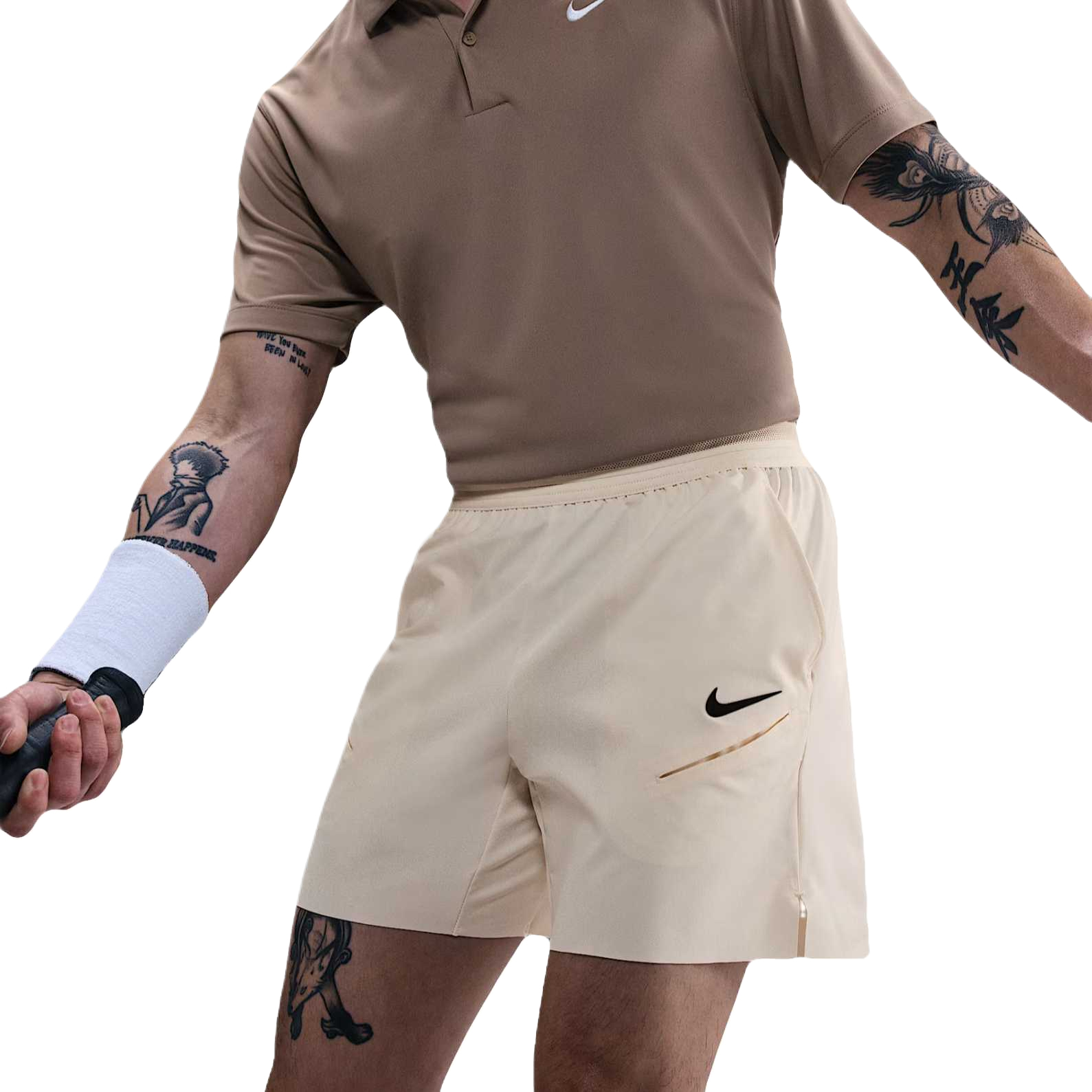 Мужские шорты для тенниса Dri FitSLAM цвета Nike, айвори — фото 4