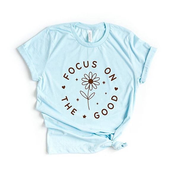 

Футболка с принтом Focus on the good daisy Simply Sage Market, Ice Blue