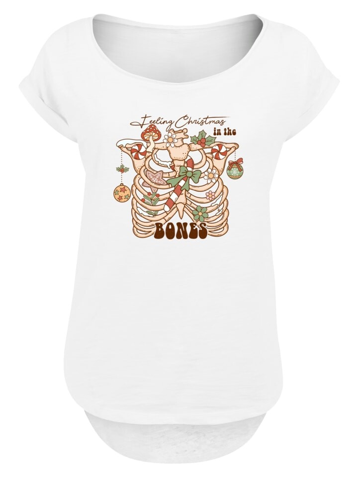 

Футболка F4NT4STIC Long Cut T-Shirt Feeling Weihnachten, цвет the bonesweiß