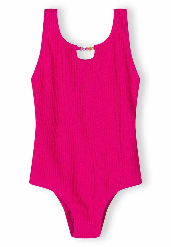 Асимметричный купальник с вырезами. Minoti, Neon Pink