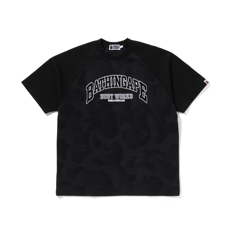 Футболка хлопковая с вышитым логотипом A BATHING APE, черная — фото 2