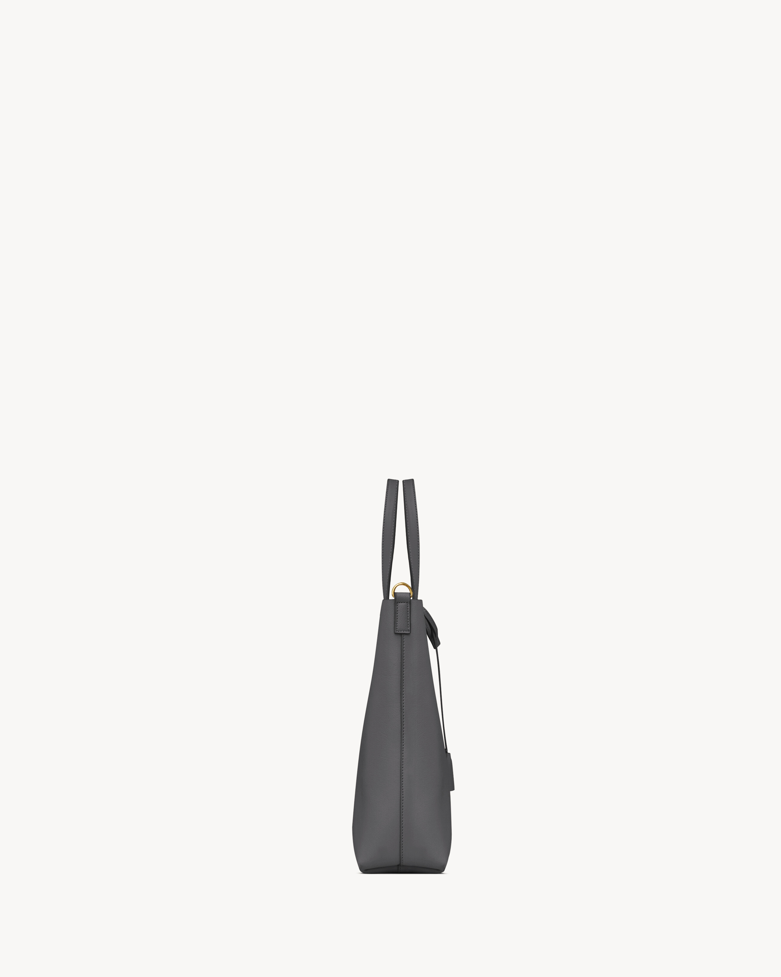 Сумка Shopping Saint Laurent Toy из кожи, серый/серебряный — фото 4