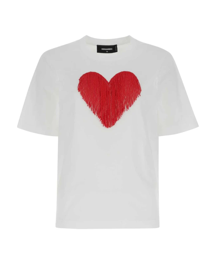 

Классическая белая хлопковая футболка Dsquared2, белый